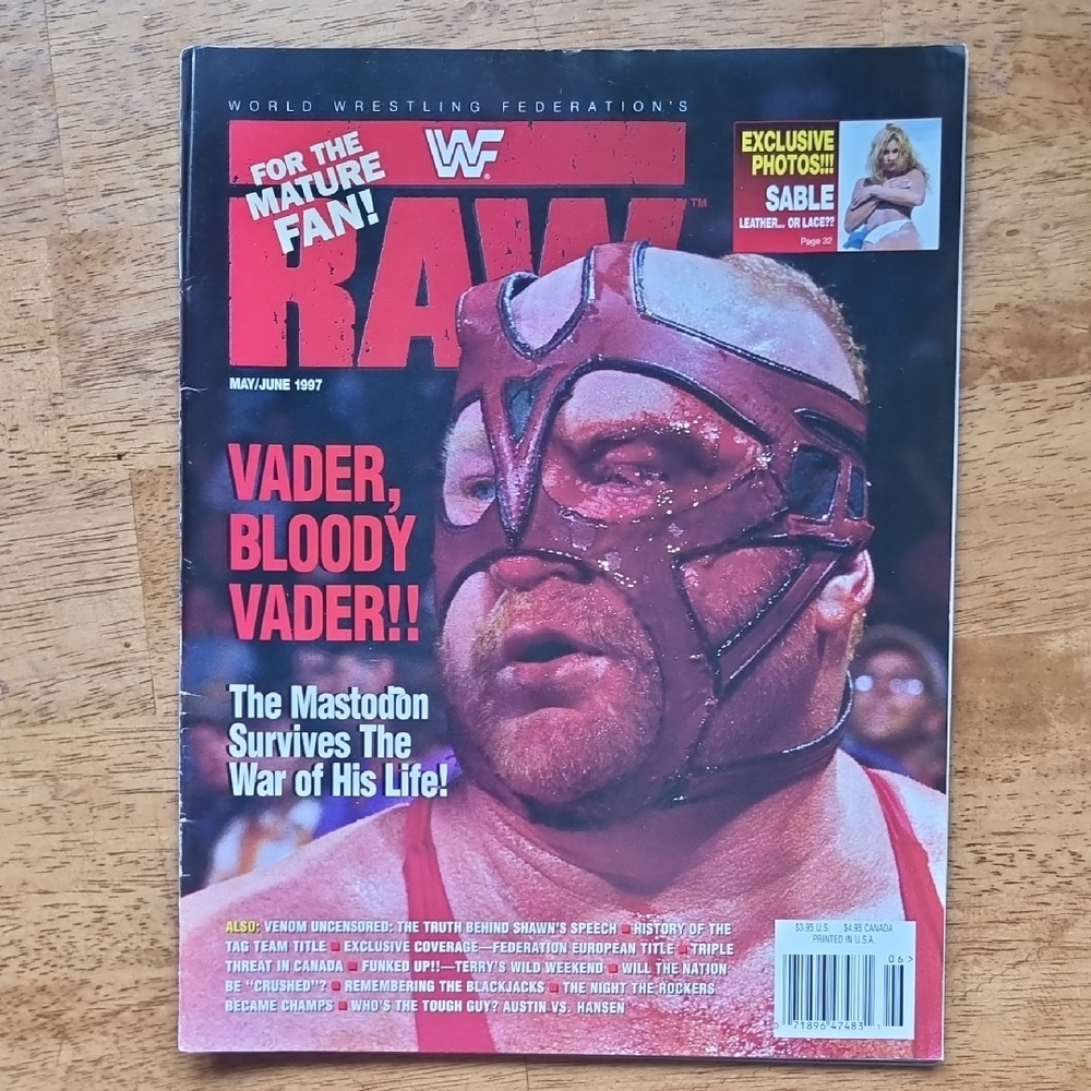 WWF Raw Magazine May/June 1997 Vader Cover Sable Vintage WWE Wrestling